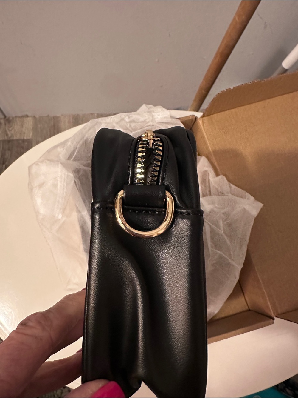 “Brand New”, Never Used Clear Crossbody Bag with Black Trim and Adjustable Strap - Picture 5 of 9